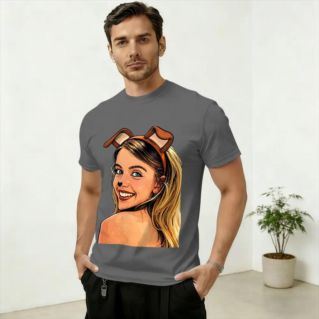 Unisex Sydney Sweeney T Shirt Cotton Clothing Amazing Short Sleeve Round Neck Tees Gift Idea T-Shirts
