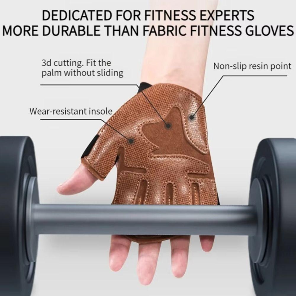 1 Pair Non-Slip Weight Lifting Gloves Four-finger Fitness Workout Gloves  Build Muscle