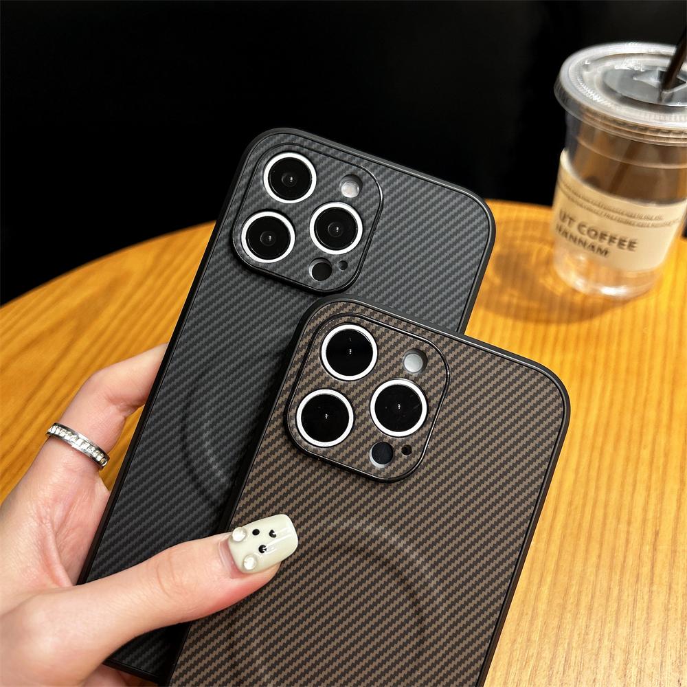 Magnetic Ultra Thin Carbon Fibre Pattern For Magsafe Wireless Charge Case For iPhone 15 11 12 13 14 Pro Max Plus Slim Hard Cover