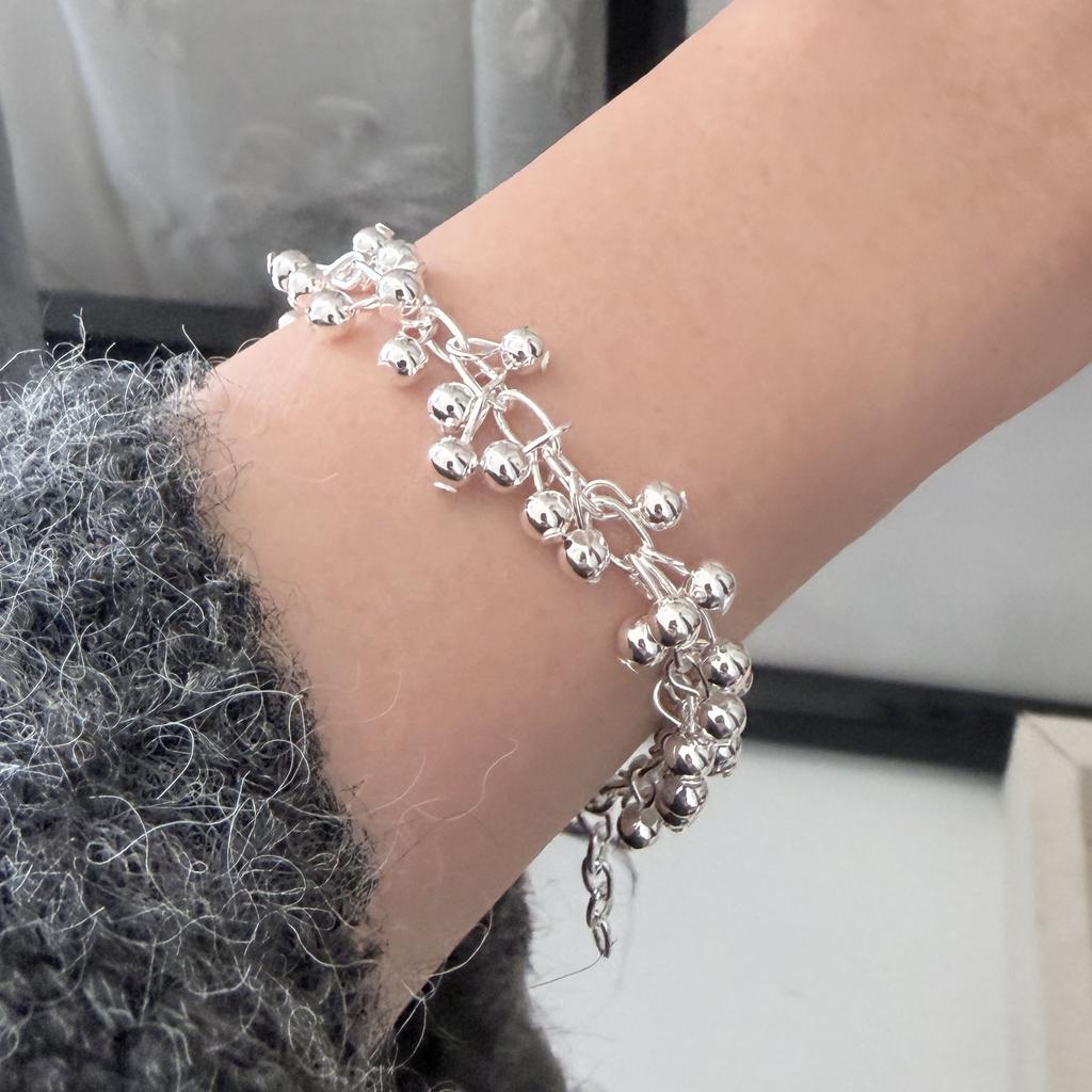 Xiaomi 100% Solid 925 Sterling Silver Metal Bracelet for Women Vintage Handmade Simple Mini Balls Bracelet Birthday Gift Party