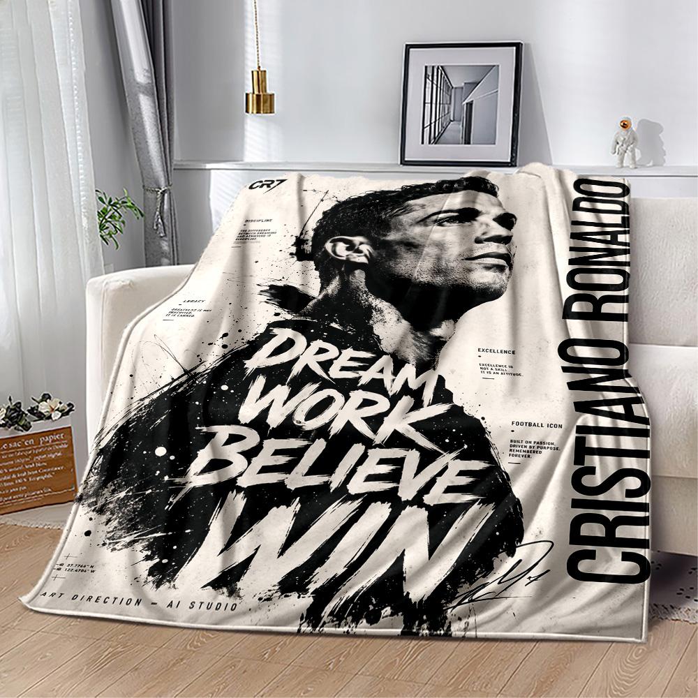 Ronaldo's Solitude Pitch Blanket Ultra-Soft Suitable for Picnics Office Seaside Four Seasons Multipurpose Playful Design Gifts For Family Or Friends