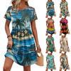 Dresses For Women Short Sleeve O Neck Casual Dresses Waist Maternity Dress With Pockets