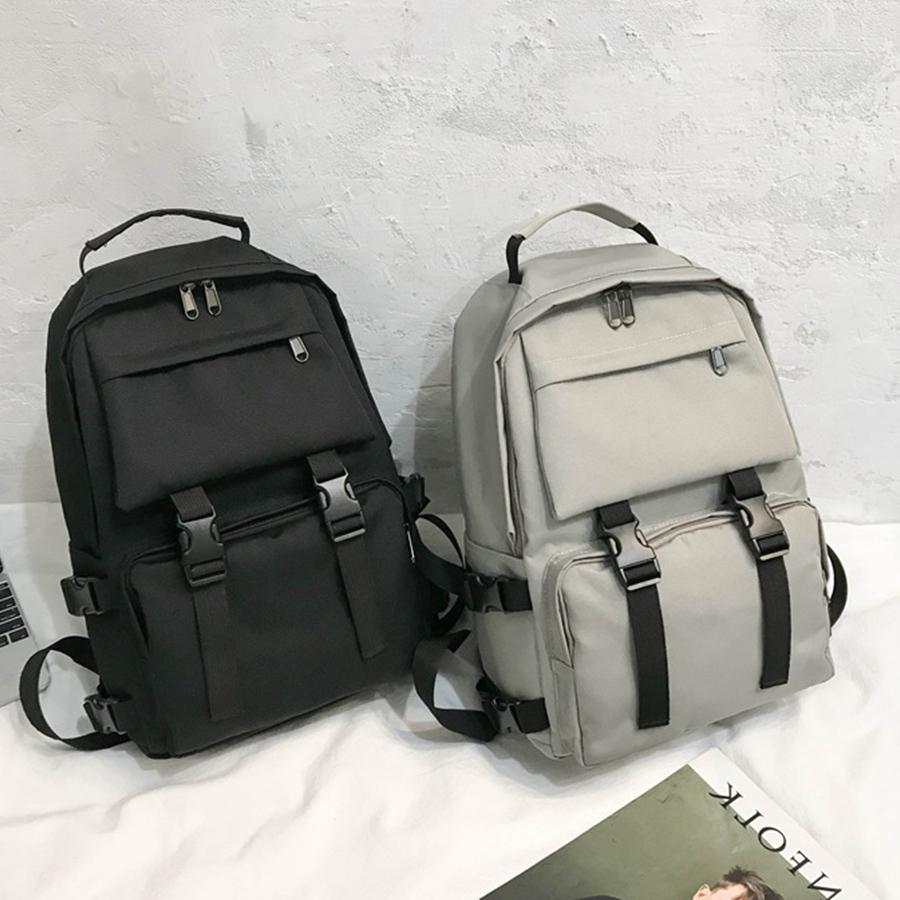 Oxford Harajuku Unisex Backpack Simple Black Large Capacity Women Waterproof Travel Bagpack Solid Student Schoolbag Back Pack