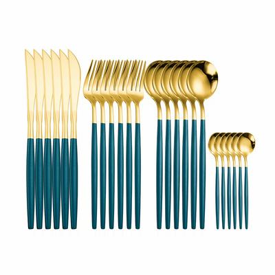 Gold Besteck Geschirr 24 Stück Messer Gabel Löffel Set Polieren Edelstahl Besteck Gabeln Geschirr s