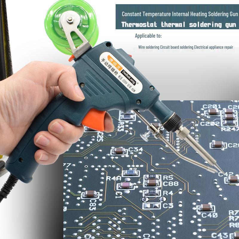 Electric Soldering Iron 60W: Internal/External Heating, Single-Handed, Semi-Automatic Solder Dispenser.