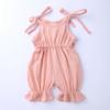Summer  Soft Toddler Kid Overalls Romper Baby Girl Jumpsuits Solid Cotton Linen Newborn Clothes Infant Sleeveless Bodysuit