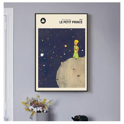 Baskılar Kreş duvar sanatı tuval yağlıboya Le Petit Prince Kitap Kapağı Posteri Çocuk oda duvar dekoru Küçük Prens Fransız Versiyonu