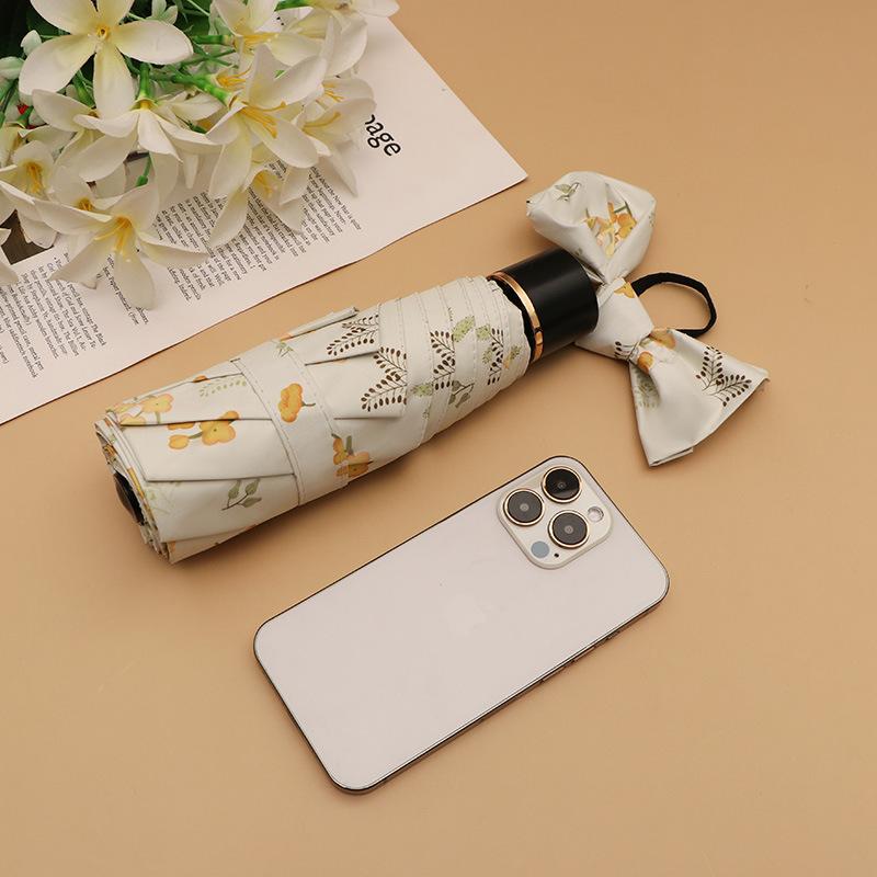 Automatic Sunshade Umbrella with Fresh Floral Design, Suitable for Both Sunny and Rainy Weather, Compact and Portable, Sun Protection Umbrella