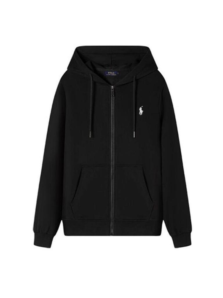 Herren-Kreuzstich Kleines Pferd Polo-Strickjacke Hoodie - Frühling/Herbst Freizeitjacke mit Kapuze