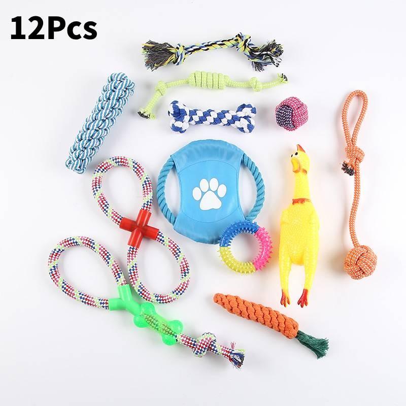 High-quality Cotton Rope Dog Toy Set With Durable Chew Balls For Playful Pets
