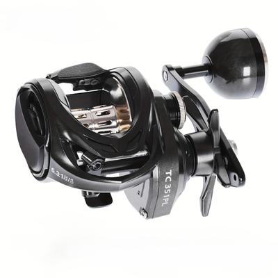 New Carbon Fiber Body Baitcasting Reel Large-sized Sea Fishing Reel Anti-burst Line Casting Reel Long-casting Lure Reel 6.3:1 Ratio 18KG Drag Power