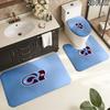 3pcs Trabzonspor2 Pattern Flannel Nonslip Absorbent Washable Decorative Bathroom Home Toilet Seat Cover Mat