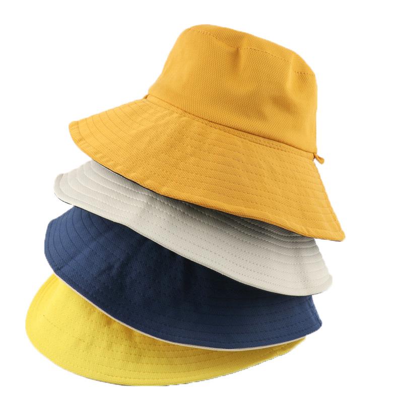 Chapeau de pêcheur version coréenne 2025 chapeau de soleil à large bord double face pour hommes et femmes couleur unie chapeau de visage protection UV