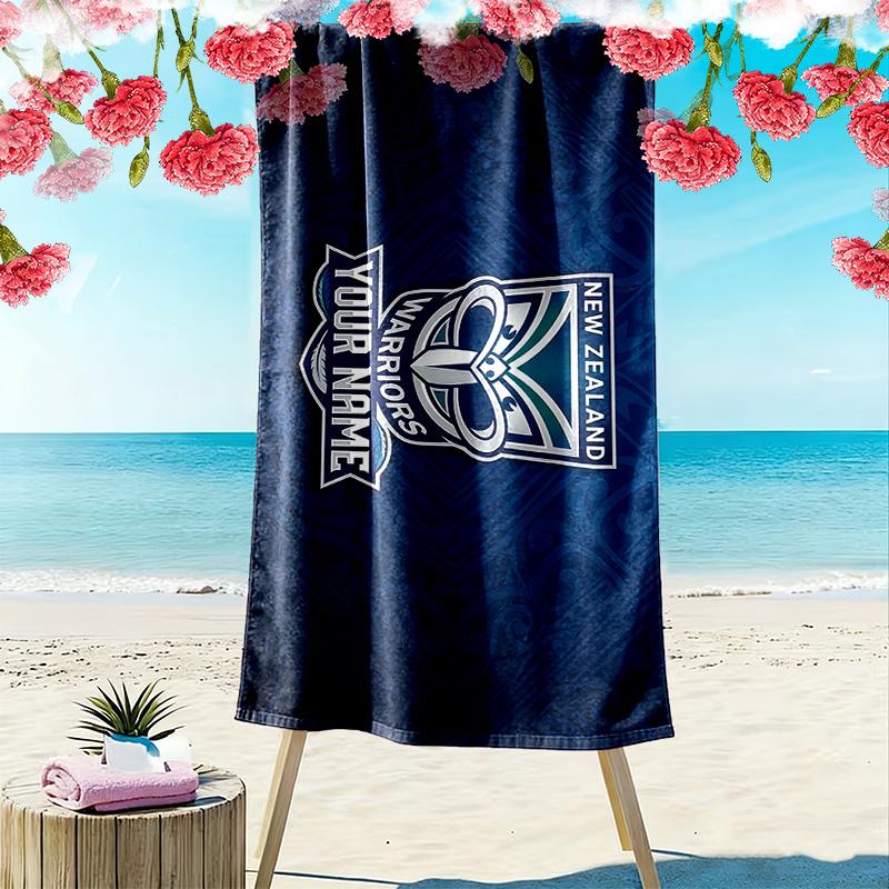 New Zealand Warriors Print Beach Towel, Large Soft Quick Dry Towel for Beach Camping Swimming