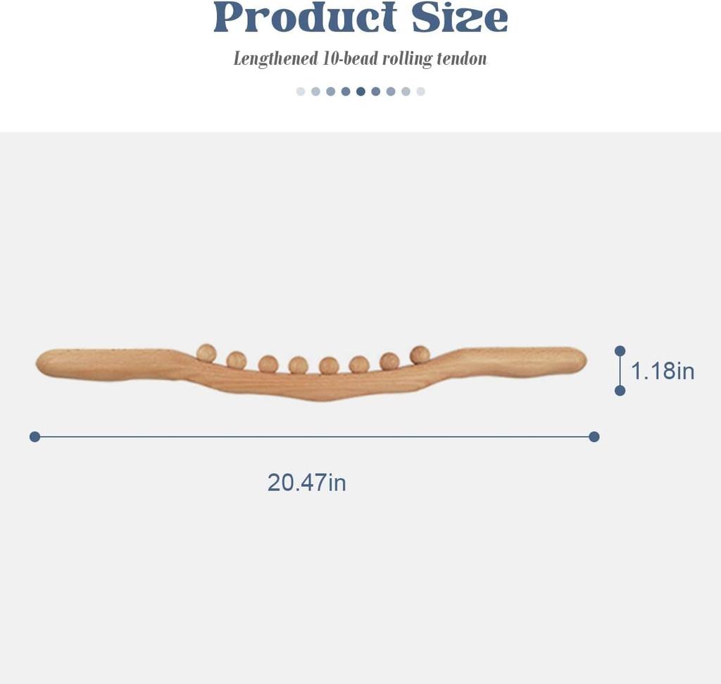 Alark Wood Massage Tools Therapy Massage Tools for Body Sculpt Muscle Release Trigger Point Massager Stick Cellulite Massage Roller Ball Belly Fa