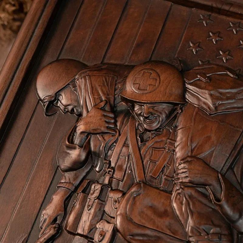 Vintage Vietnam War Veterans Wood Sculpture Wall Decor, Wooden Sculpture Hanging Art Work Decor