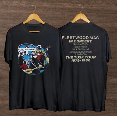 T-shirt Tributo al Concerto Vintage Fleetwood Mac Tusk Tour anni '80