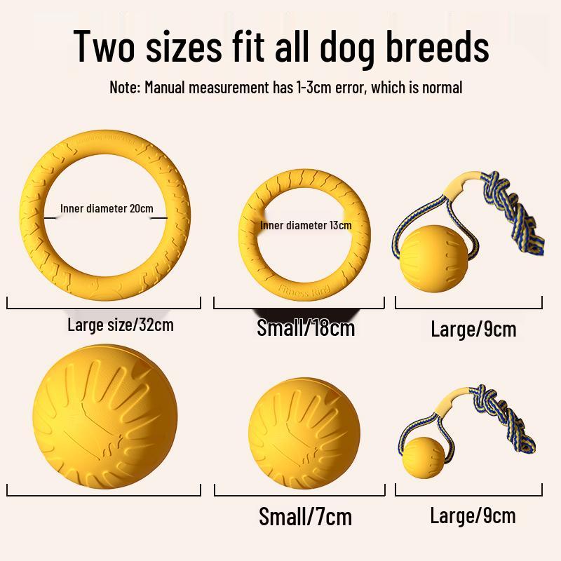 EVA Bite-Resistant Dog Frisbee & Teething Ring for Large Dogs