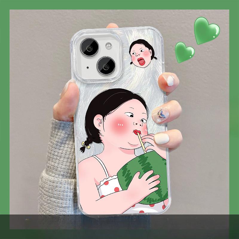 

Подходит для чехла для мобильного телефона Opporeno12 Feather Yarn Vivos17 Watermelon Girl Невидимая подставка Xiaomi 14pro Мягкий край OPPO Reno 12