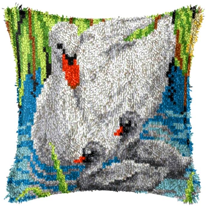 Diy Latch Hook Duck Rabbit Cushion Pillowcase Canvas Crocheting Carpet Embroidery Pillow Latch Hook Kit Knitted Knot Carpet Deco