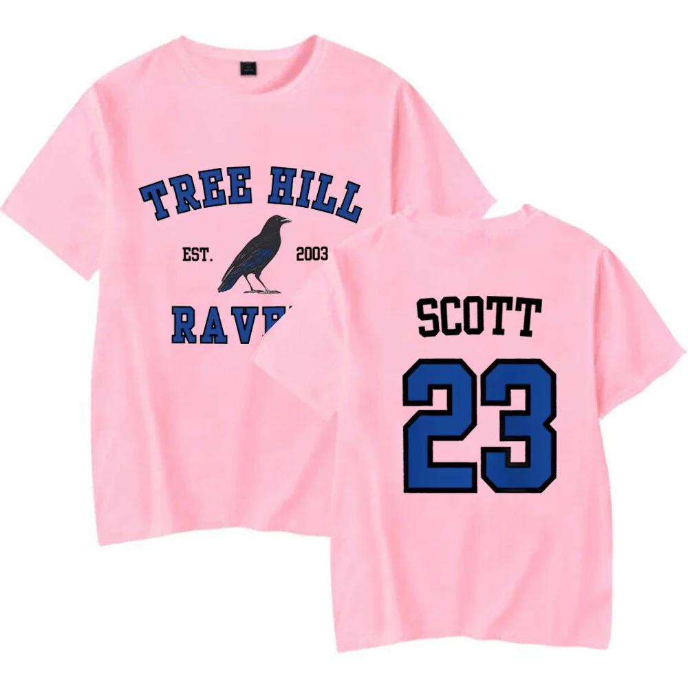 One Tree Hill Women Tshirt TREE HILL RAVENS Shirt Nathan Scott North Carolina Tees Tv Show OTH Merch Side Print Tops