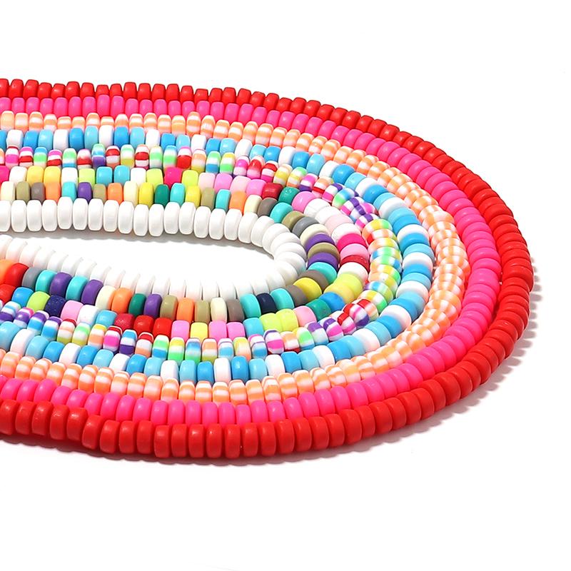 1 String Flat Round Soft Beads Colored Pottery Hole 2mm Spacer Bead For Diy Bracelet Necklace Women Jewelry Accessories Supplies