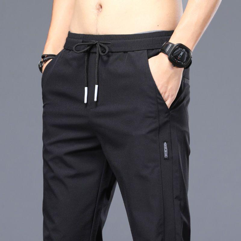 

Уличная мужская мода, повседневный костюм, брюки, весенне-осенние однотонные универсальные тонкие корейские мужские костюмы, новые прямые брюки 38 38 шампанского