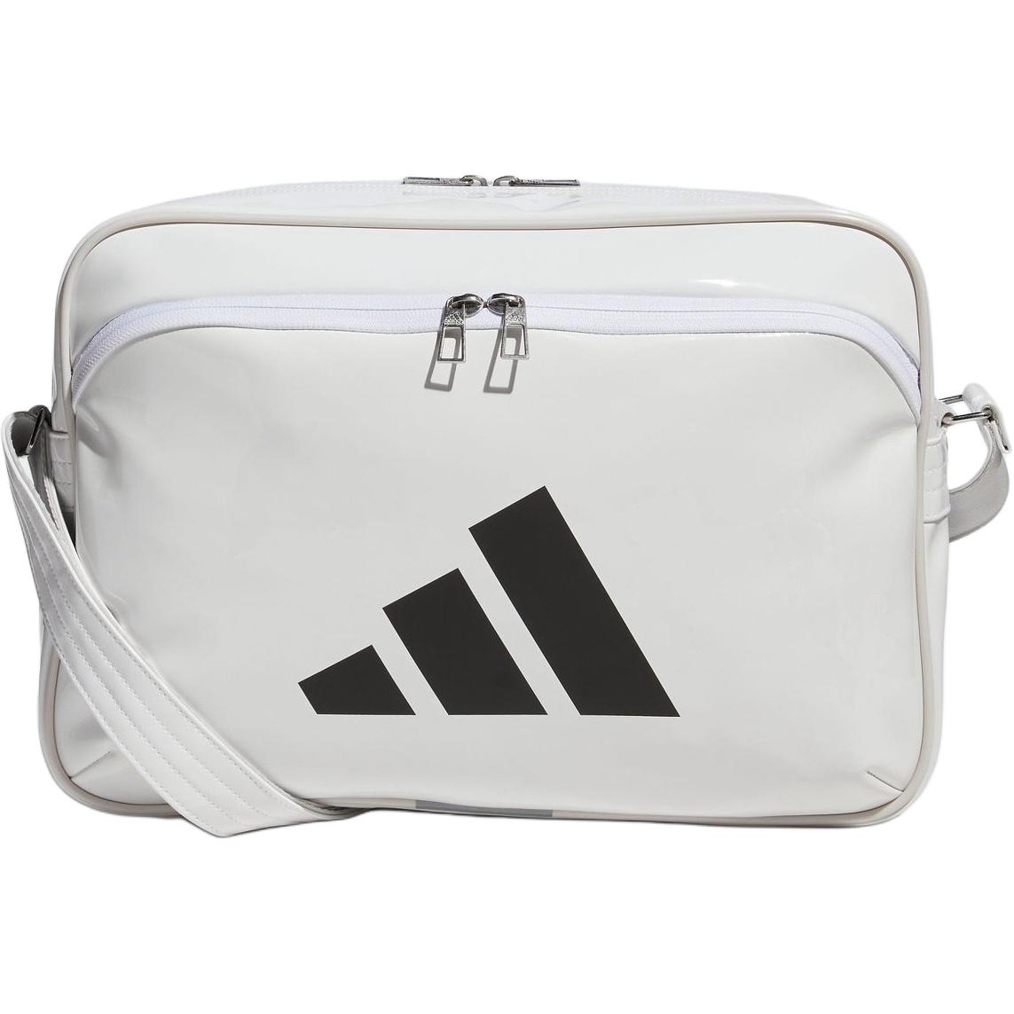 Adidas 23L Double Zipper Design PU Shoulder Bag Medium Unisex Shoulder Bag White 2024Q4-BUZ85-4 White