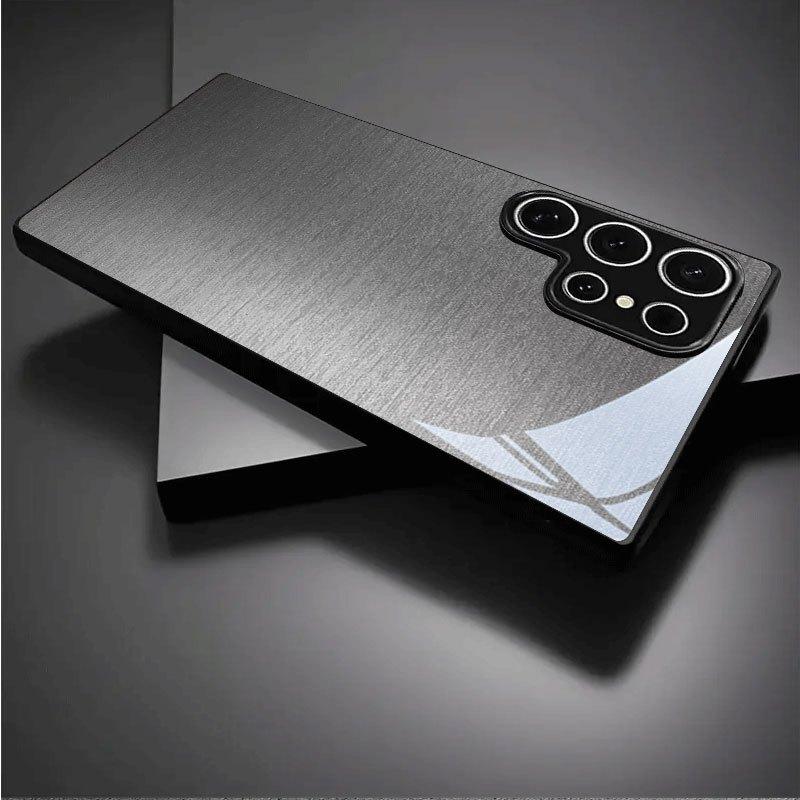 Sleek Brushed Metal fashion phone cases phone case mobile phones glass for Samsung Galaxy S26 S25 S24 S23 S22 FE Ultra Plus