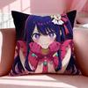 Anime O-Oshi No Ko Cushion Cover Breathable Linen Pillowcase Summer Odorless Eco-Friendly Invisible Zipper Washable