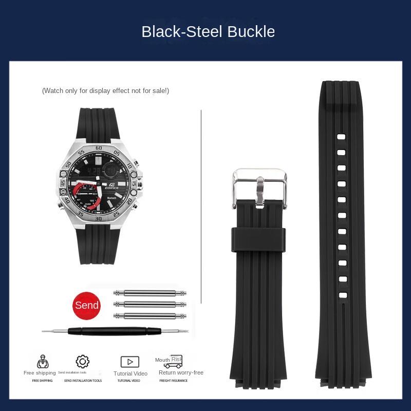 

Replacement Silicone Watch Band For Casio ECB-10YP ECB-10YPB ECB-950 Edifice Series rubber strap Men s Watch bracelet 20mm 20mm