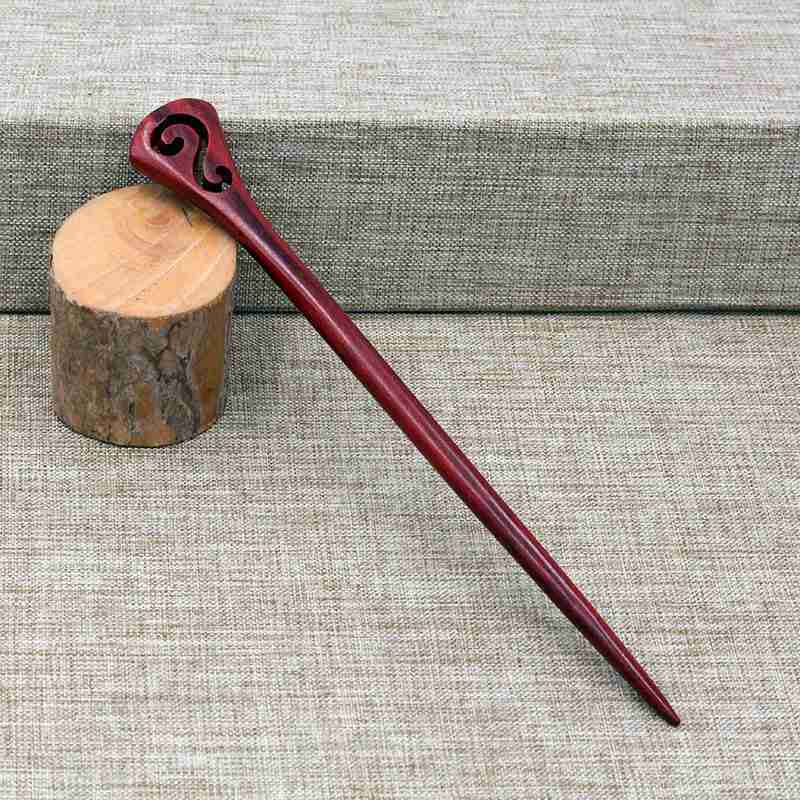 Hair Clasp Girls New Handmade Classical Hairpin Wholesale Updo Red Sandalwood Rosewood Hairpin Ladies Red Sandal Wood