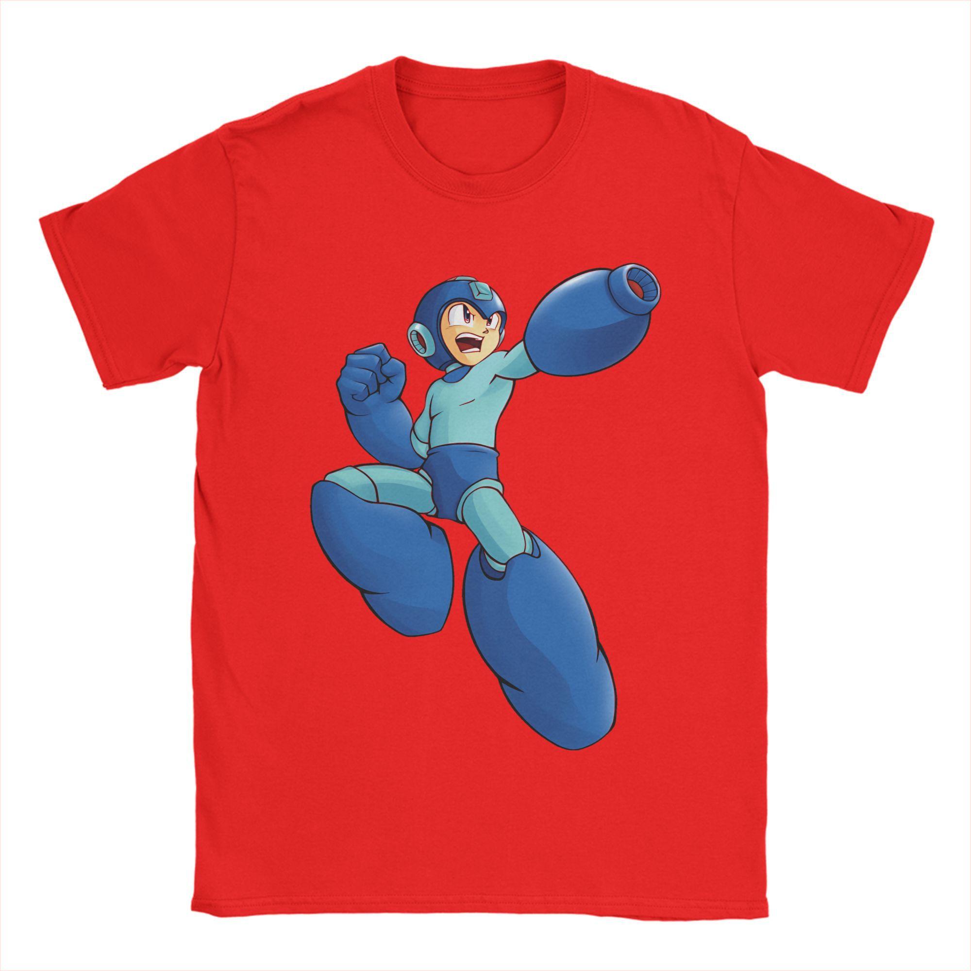 Novelty Game Mega Robot Man T-Shirts for Men Round Collar Pure Cotton T Shirt  Short Sleeve Tee Shirt Gift Idea Clothing S