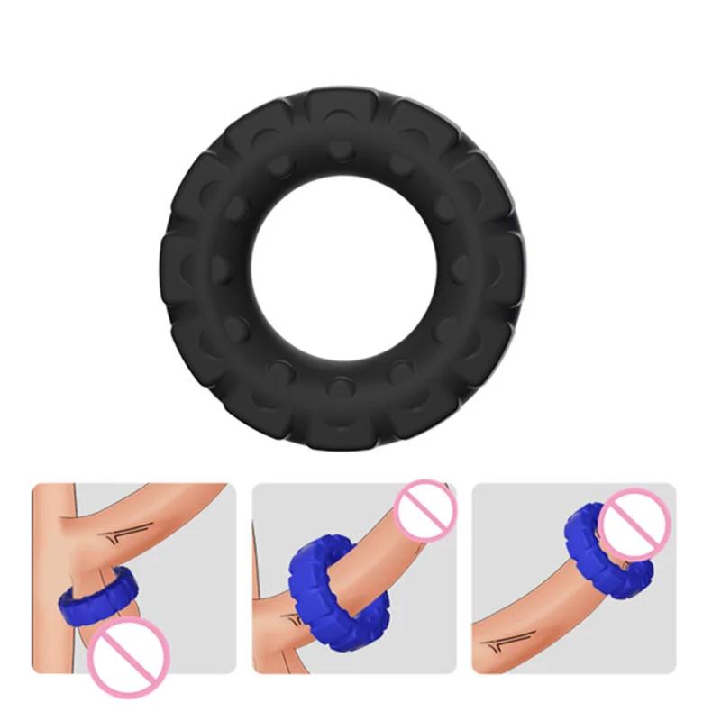 BDSM Sex Toy Tyre Shape Penis Ring Retarded Ejaculation Cock Rings 3 Colour Semen Lock Rings Delayed Erotic Adult Toys Men Gay