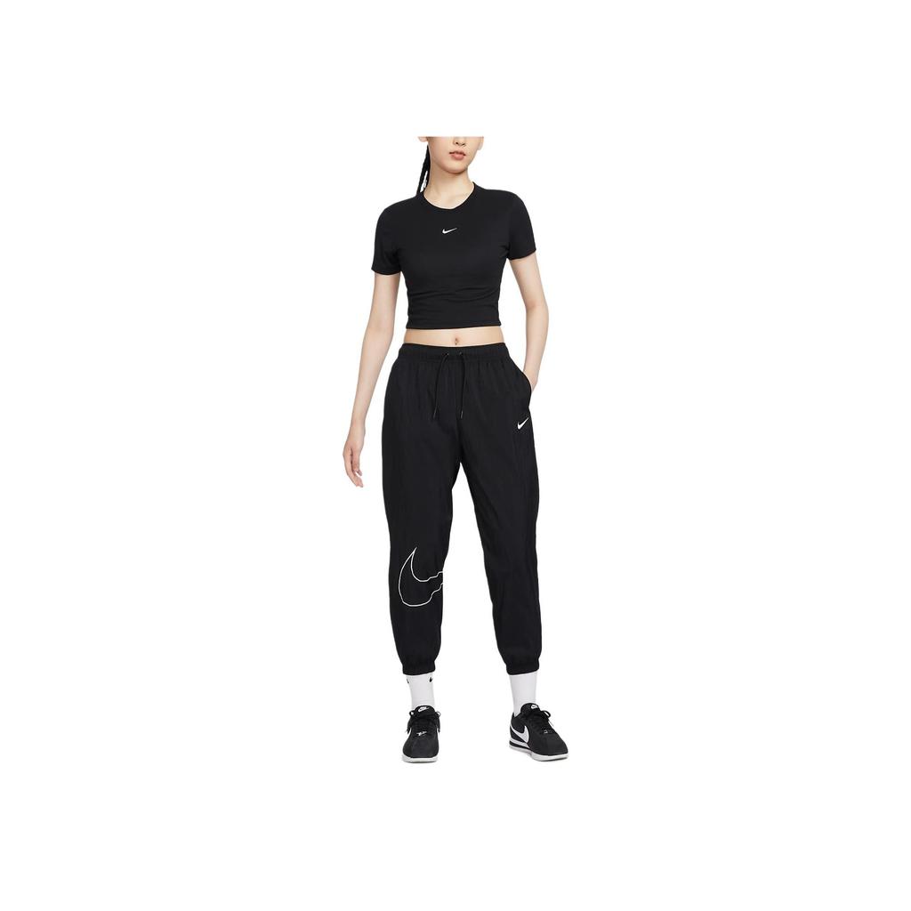 Nike Sportswear Essentials Lightweight Casual Comfortable Knit Pants Women Pants Black HM9413010