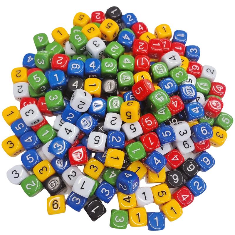 Bai Fen Bai Toys 12Pcs Math Dice With Numbers 1-6 Educación Montessori Learning Activities Juegos De Mesa Familiares Divertidos Party Favors