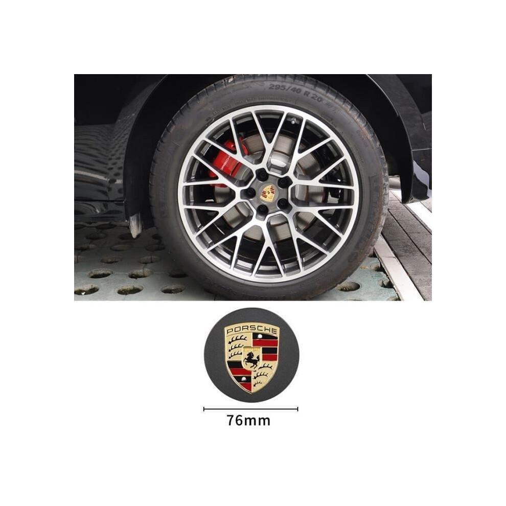 4 x Porsche 76mm graue Felgendeckel mit Logo für Porsche Cayenne, Cayman, Panamera, Boxster, 911/718