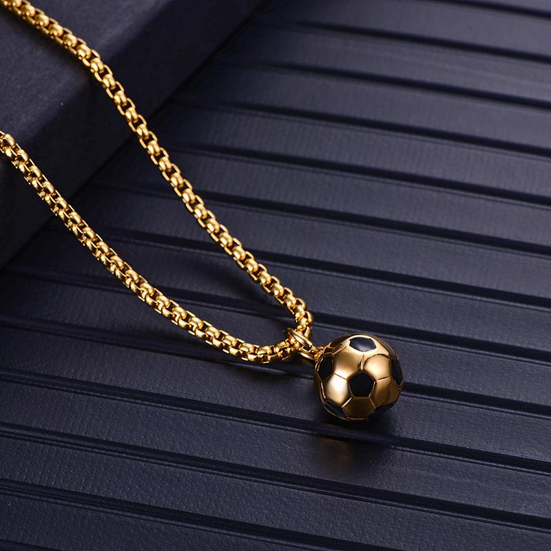 Men s Soccer Necklace Fashion Titanium Steel Pendant Stainless Steel Wholesale Jewelry Sehe Fashion