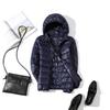 Giacca da donna invernale in piumino, slim, calda, ultraleggera, taglie forti, con cappuccio, cappotto corto, piuma d'anatra bianca, capospalla, autunno