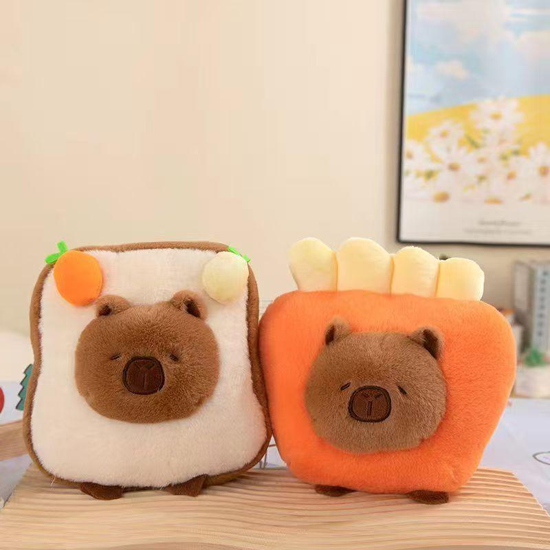 Cute burger sandwich plush toy kapibara toast doll burger water guinea pig doll men and women gift
