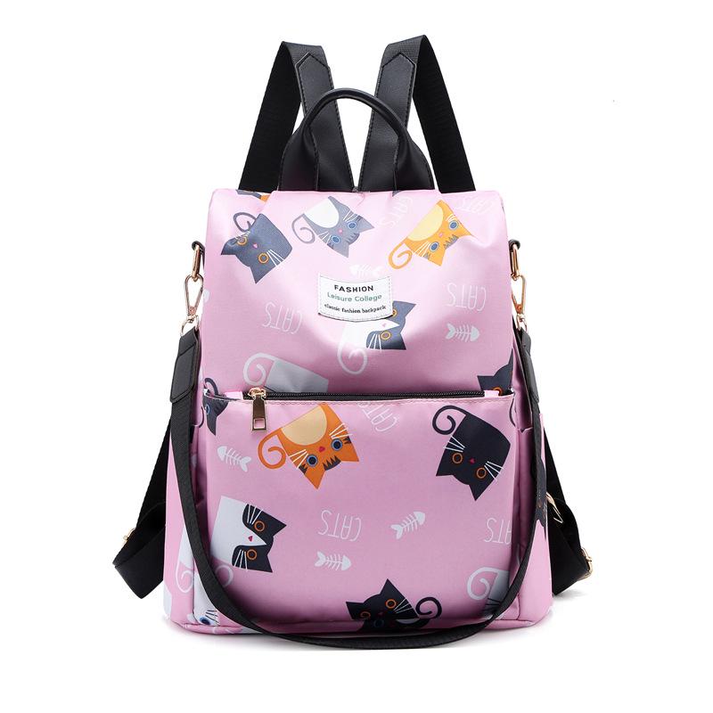Junior High School Large Capacity Korean Style Printed Backpack for Girls