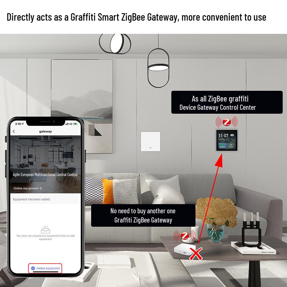 Tuya 4" Smart Gateway with Central Touchscreen, Android OS & Alexa Voice Control
