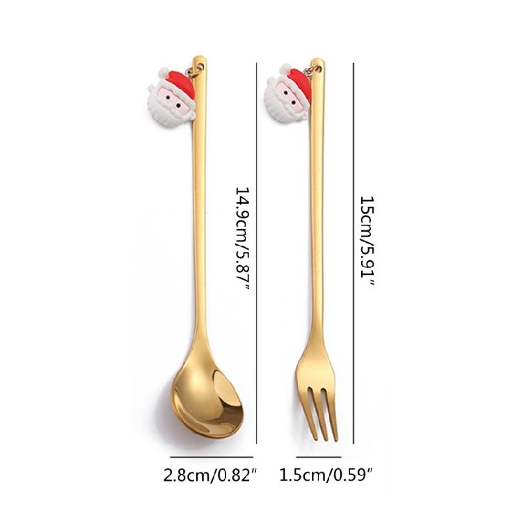 6 Pieces Stainless Steel Coffee Spoons Fruit Forks for Kitchen Dessert Tableware