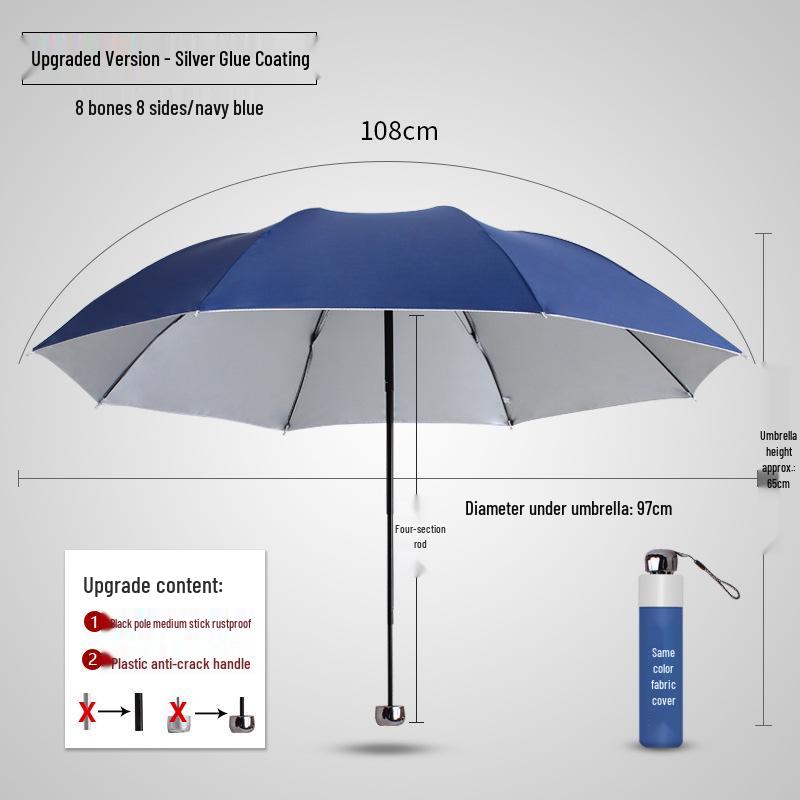 Automatic 60-Rib Folding Umbrella with UV Sun Protection