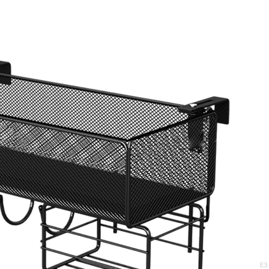 Bedside Hanging Wire Basket Flower Pots Rack Multifunctional Decorative Railing Shelf for
