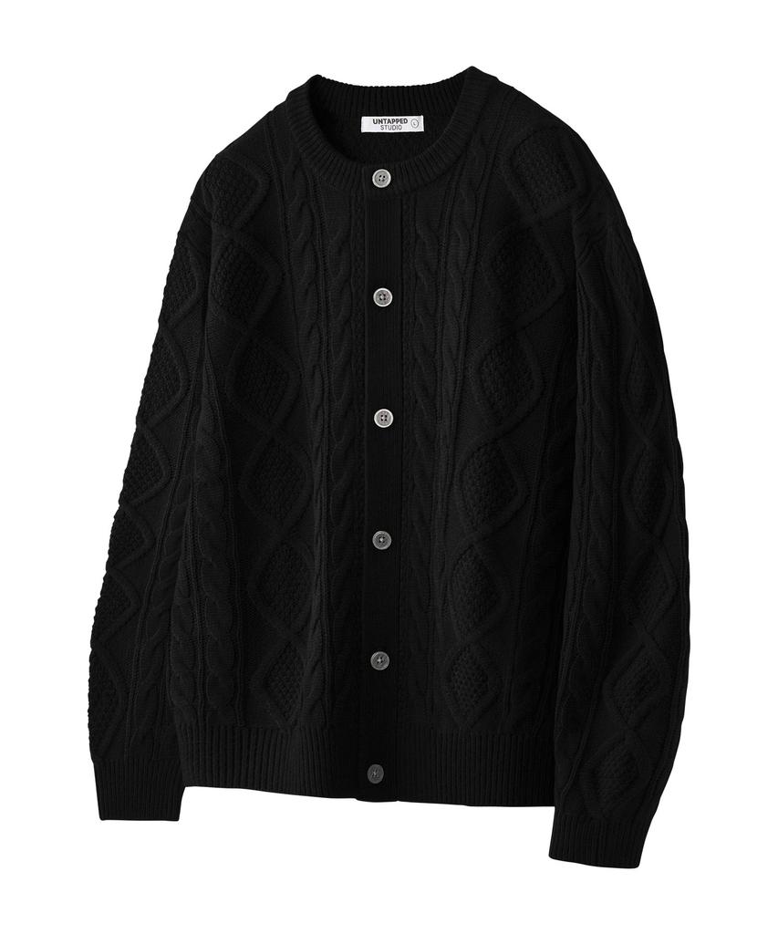 UNTAPPED STUDIO Oversized Aran Cable Round Knit Cardigan 5 Colors
