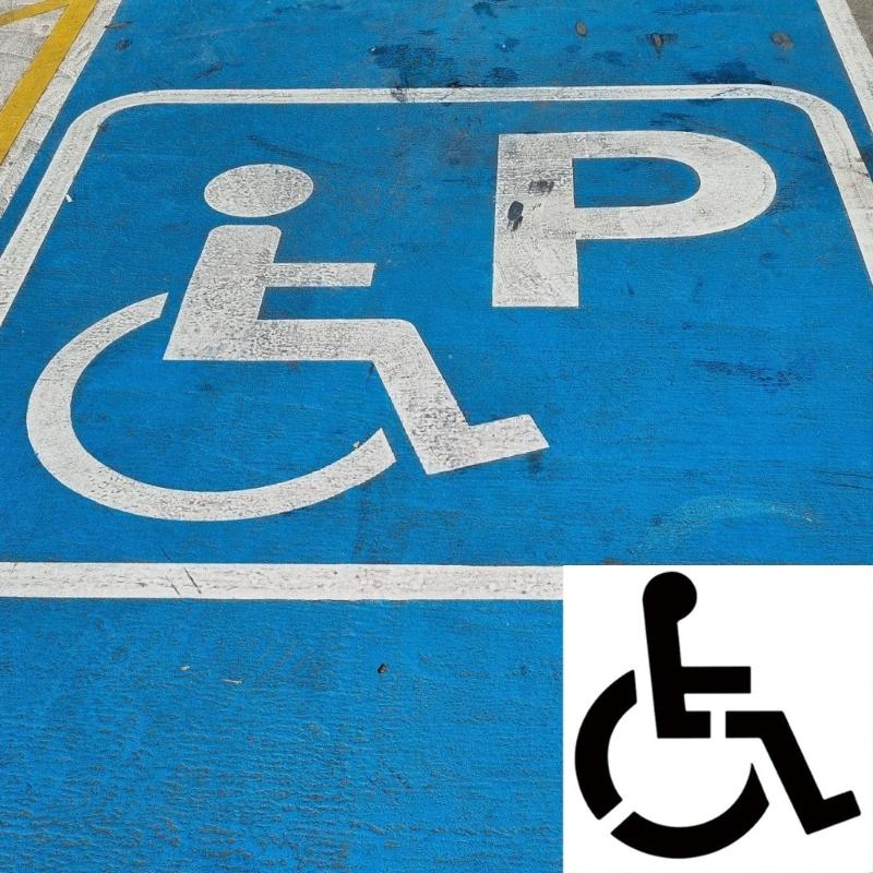 Marcador de Plantilla para Estacionamiento de Discapacitados Plantilla Plegable Flexible para Garaje Plantilla de Estacionamiento Plantilla de Símbolo de Reemplazo