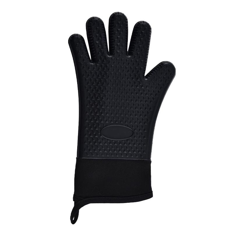 Heart-Shaped Silicone Insulated Oven Mitts: Cotton-Padded, Heat-Resistant, Five-Finger Design for Cooking and Baking.
