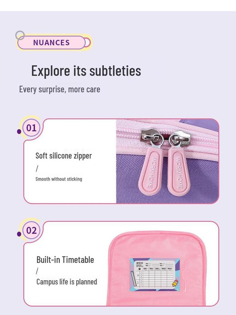 Lightweight Cute Backpack for Girls, Grades 1-6