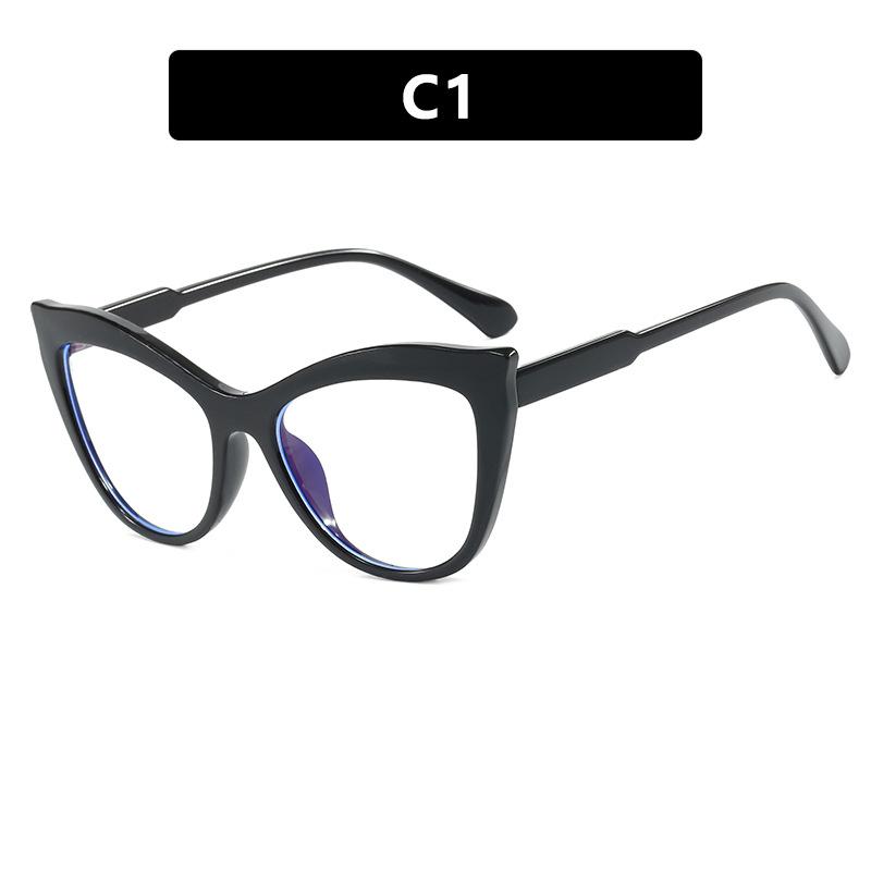 Fashion Cat Eye Glasses for Women Color Blocked Personalized Eyeglass Frame New Anti Blue Light Transparent Computer Eyewear
